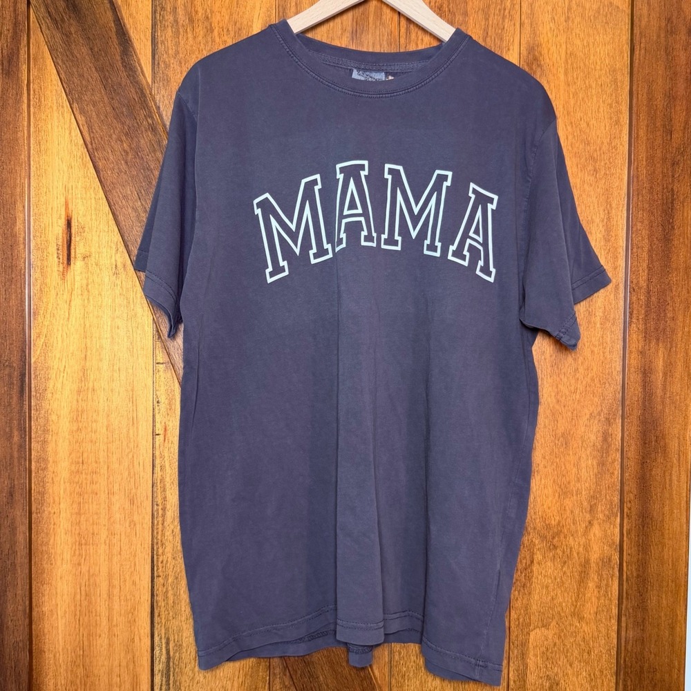 U.S. Vintage Graphic Mama Tee Women's Gray L Washed Collegiate Streetwear NWT‎